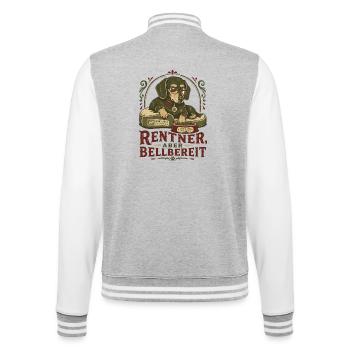 Retraités mais prêts à aboyer - Veste Teddy - gris chiné / blanc - Dos - Marisol (170cm)