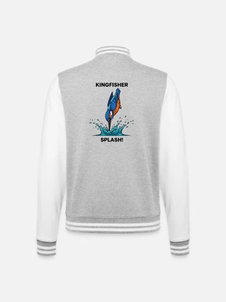 Kingfisher Splash Kingfisher River - College Sweat Jacket - heather grey/white