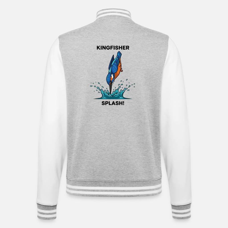 Kingfisher Splash Kingfisher River - College-Sweatjacke - Grau meliert/Weiß