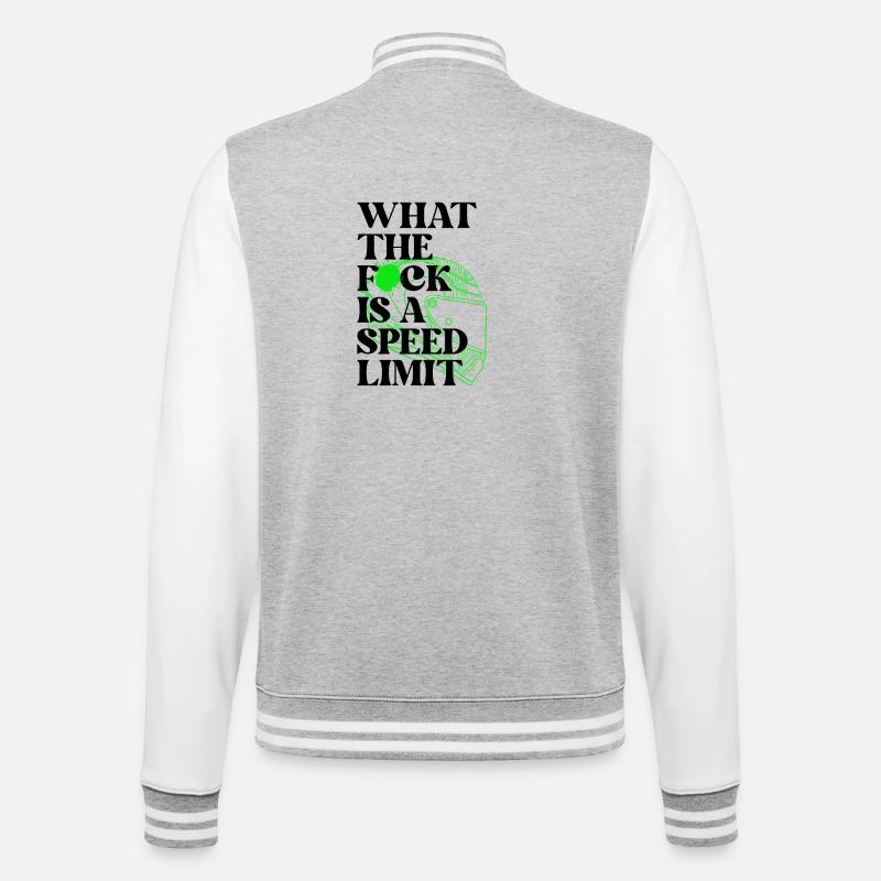 Auto - College-Sweatjacke - Grau meliert/Weiß