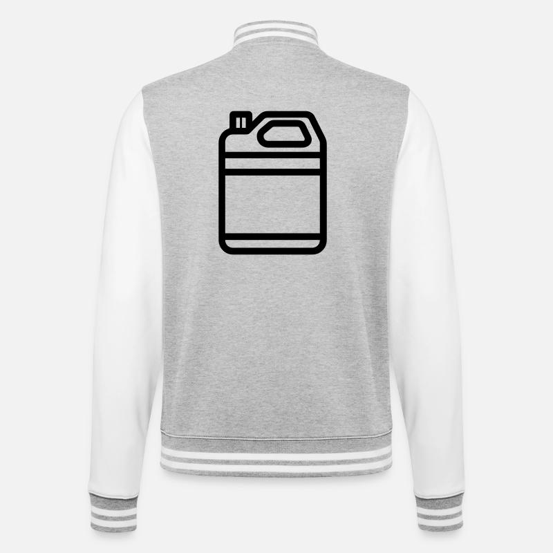 bidon - Veste Teddy - gris chiné / blanc