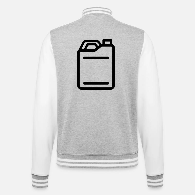 Jerry Can - College-Sweatjacke - Grau meliert/Weiß