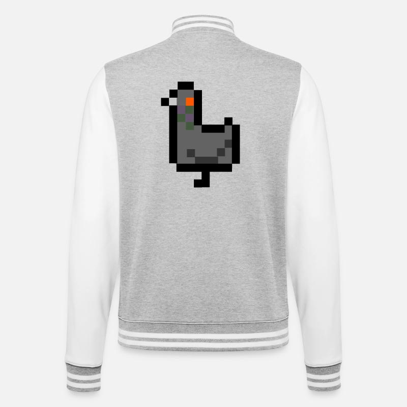 pixel pigeon - College Sweat Jacket - heather grey/white