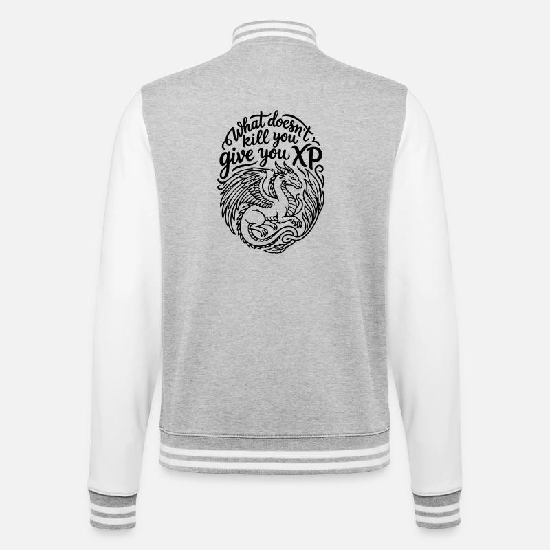 Gamer XP - College-Sweatjacke - Grau meliert/Weiß