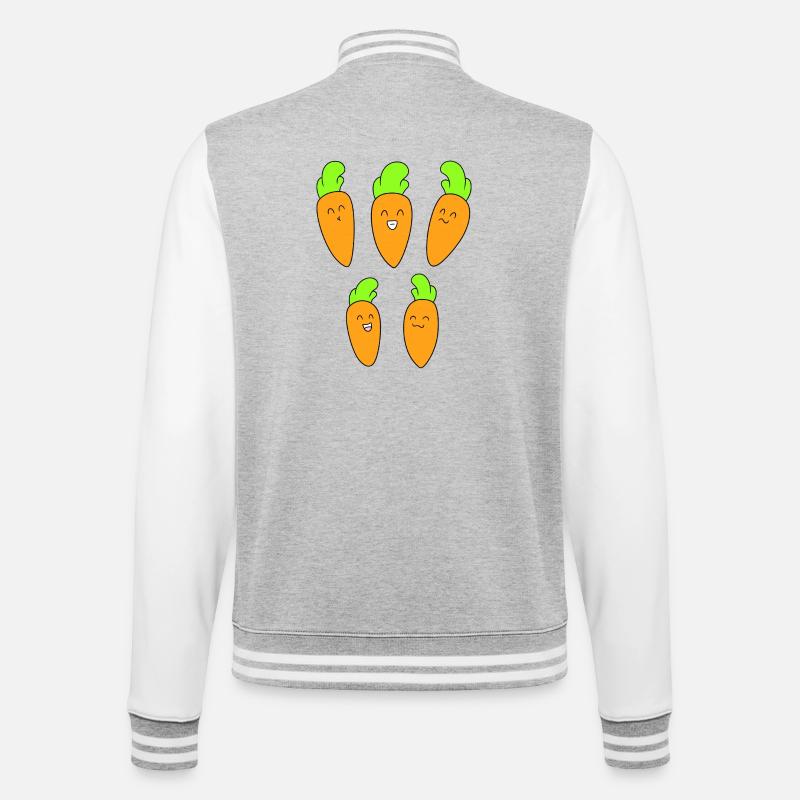 Süßes Karottengesicht - College-Sweatjacke - Grau meliert/Weiß
