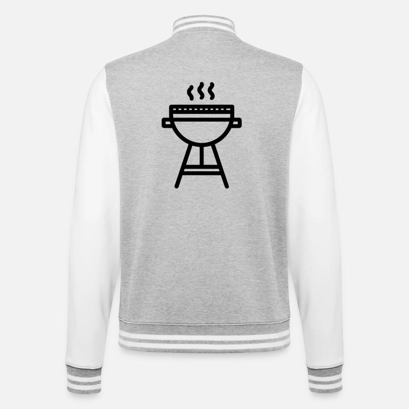 Barbecue - College Sweat Jacket - heather grey/white