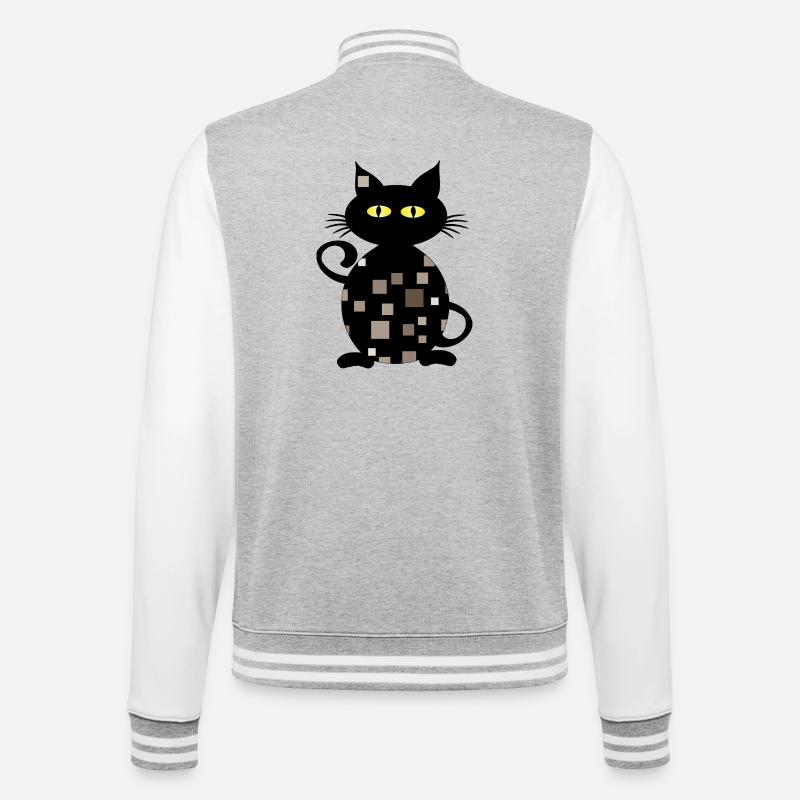 cat - College Sweat Jacket - heather grey/white
