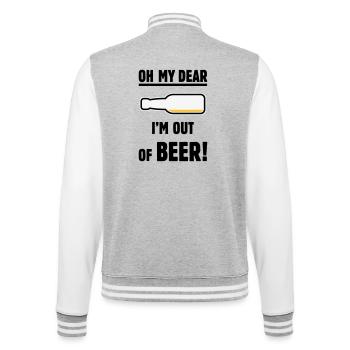 Oh mon cher – je n’ai plus de bière ! (Ale Lager / POS 3C) - Veste Teddy - gris chiné / blanc - Dos - Marisol (170cm)