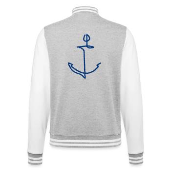 Anker Boot Motorboot Kapitän - College-Sweatjacke - Grau meliert/Weiß - Hinten - Marisol (170cm)