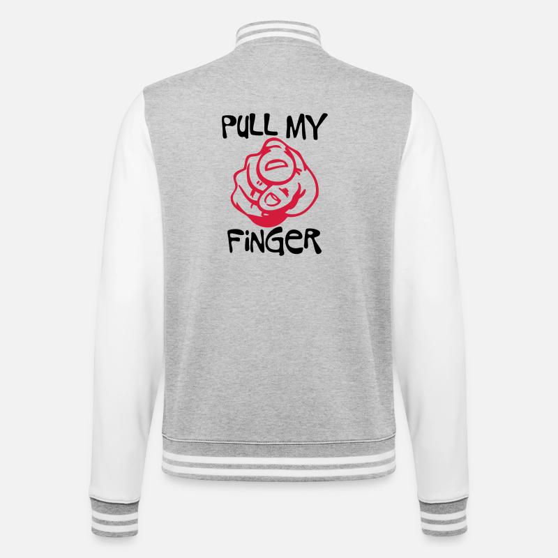 Pull my Finger | you | hand - College Sweat Jacket - heather grey/white
