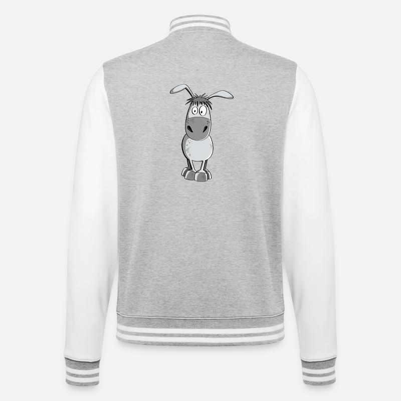 Witziger Grauer Esel - Tiere - Comic - College-Sweatjacke - Grau meliert/Weiß