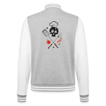 Bonnet de cuisson Grillen tête de mort Grillmeister - Veste Teddy - gris chiné / blanc - Dos - Marisol (170cm)