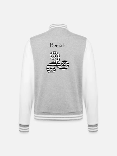 Britain - College Sweat Jacket - heather grey/white