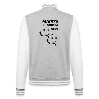 Always side by side with your dog, dog love * - College Sweat Jacket - heather grey/white - Back - Marisol (170cm)