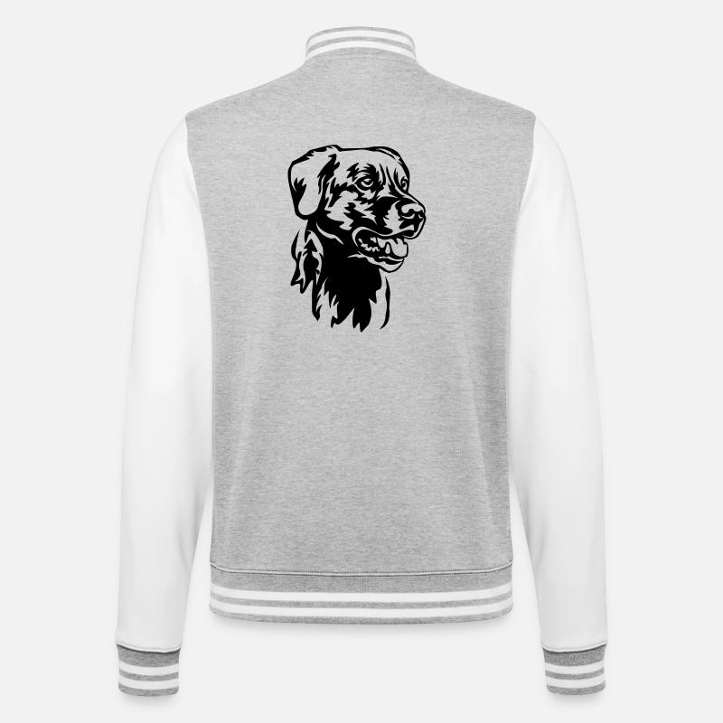 Labrador Head - College Sweat Jacket - heather grey/white