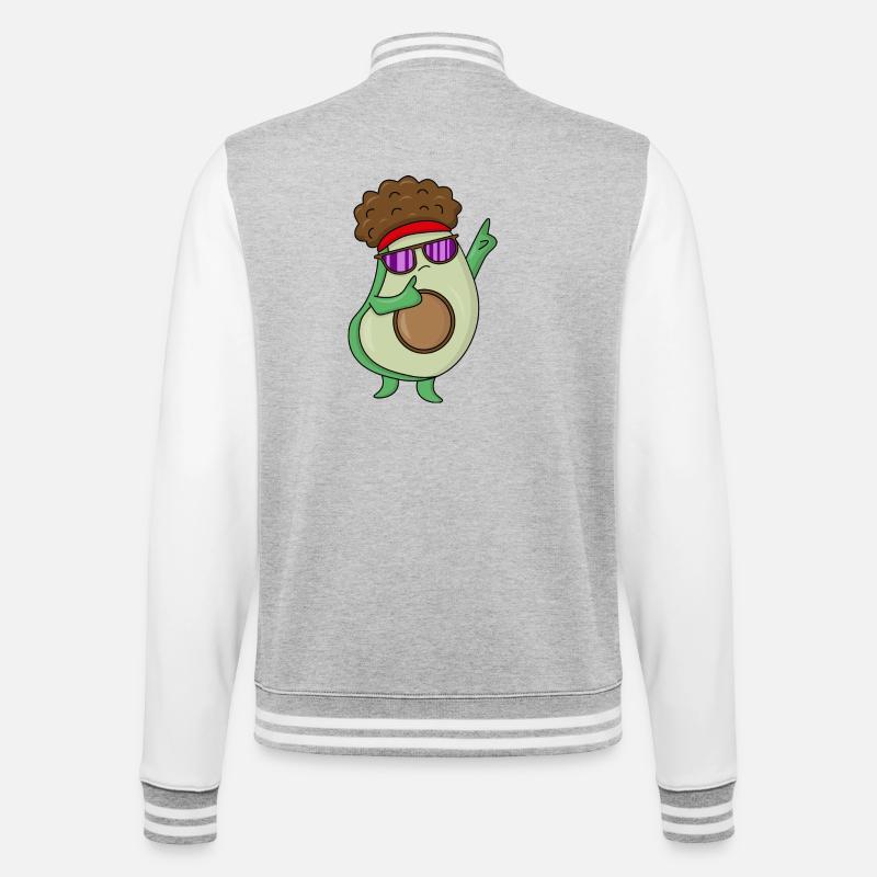 Cool Avacado Dance - College Sweat Jacket - heather grey/white