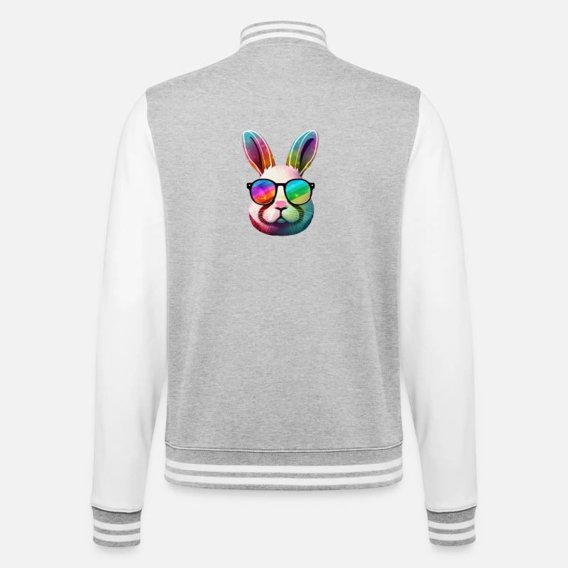 Rainbow Prism Bunny Sonnenbrille - College-Sweatjacke - Grau meliert/Weiß