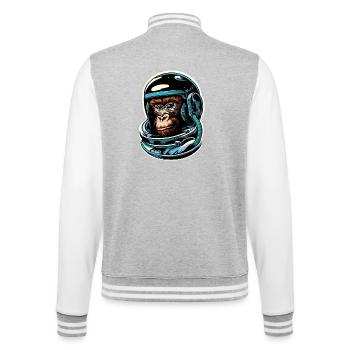 Weltraum-Affe - College-Sweatjacke - Grau meliert/Weiß - Hinten - Marisol (170cm)