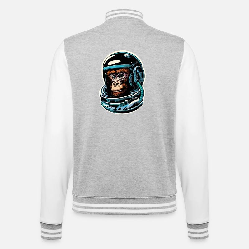 Space Monkey - College Sweat Jacket - heather grey/white