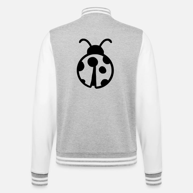 süßer Marienkäfer - College-Sweatjacke - Grau meliert/Weiß