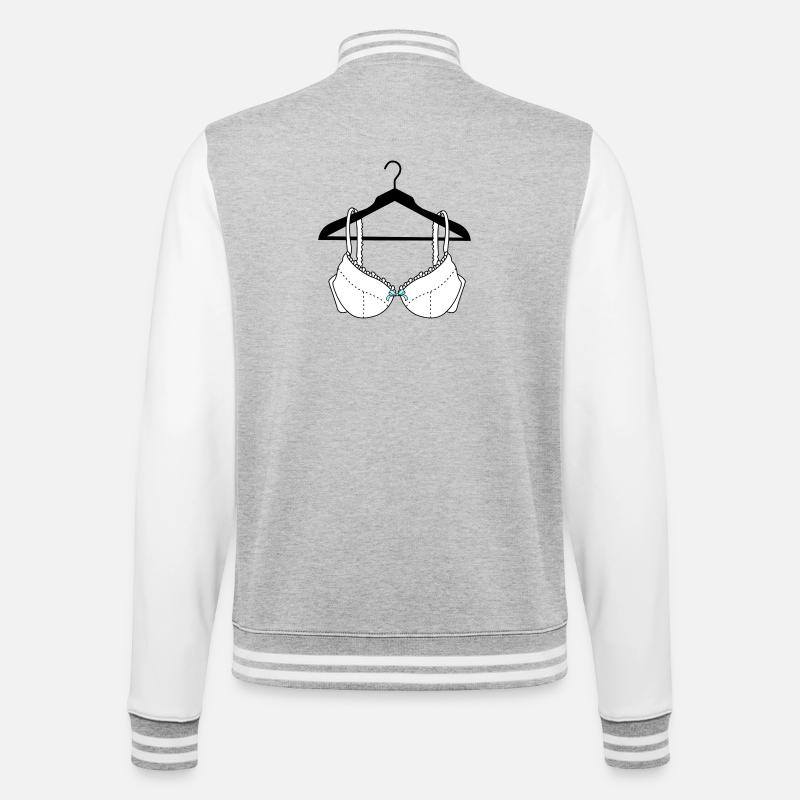 Bra white with blue bow on clothes hanger - College Sweat Jacket - heather grey/white