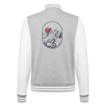 Sunset Peak Mountain Bike Badge - College Sweat Jacket - heather grey/white - Back - Marisol (170cm)