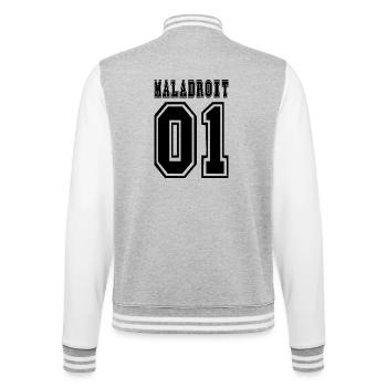 Maladroit numéro 1 - Veste Teddy - gris chiné / blanc - Dos - Marisol (170cm)