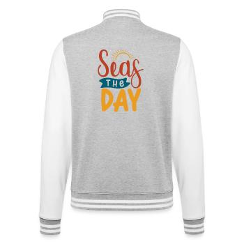 Mers Le Jour - Veste Teddy - gris chiné / blanc - Dos - Marisol (170cm)