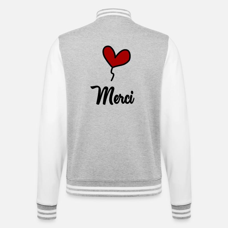 MAITRE. MAÎTRESSE. MERCI. MERCI MAÎTRESSE - Veste Teddy - gris chiné / blanc