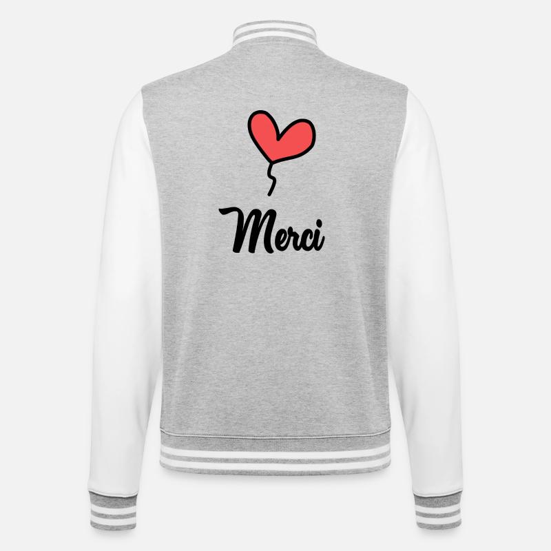 MAÎTRESSE. MAITRE. MERCI. MERCI MAÎTRESSE - Veste Teddy - gris chiné / blanc