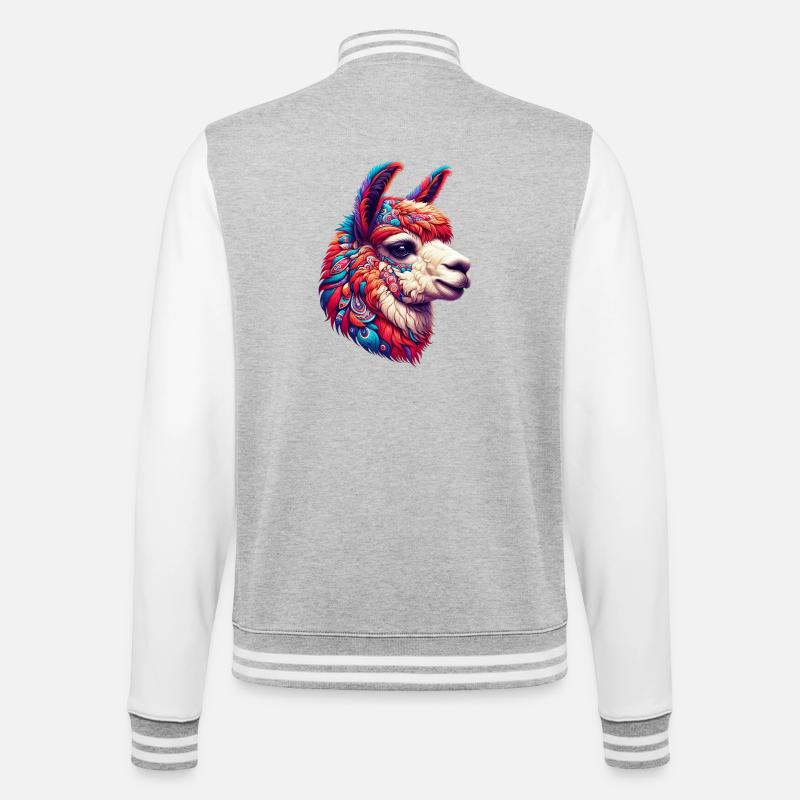 Alpaga - Veste Teddy - gris chiné / blanc