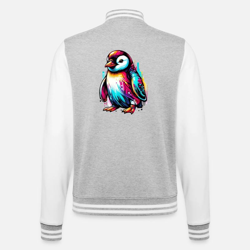 Penguin - College Sweat Jacket - heather grey/white