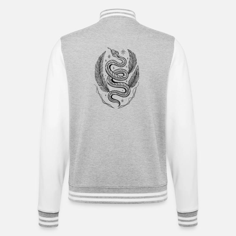 Serpent à plumes en hiver - Veste Teddy - gris chiné / blanc