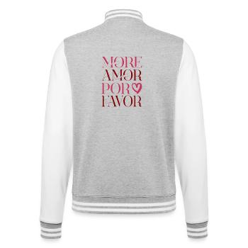More Amor Por Favor – Love Design - College Sweat Jacket - heather grey/white - Back - Marisol (170cm)