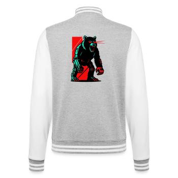 Mecha Techno Bär - College-Sweatjacke - Grau meliert/Weiß - Hinten - Marisol (170cm)