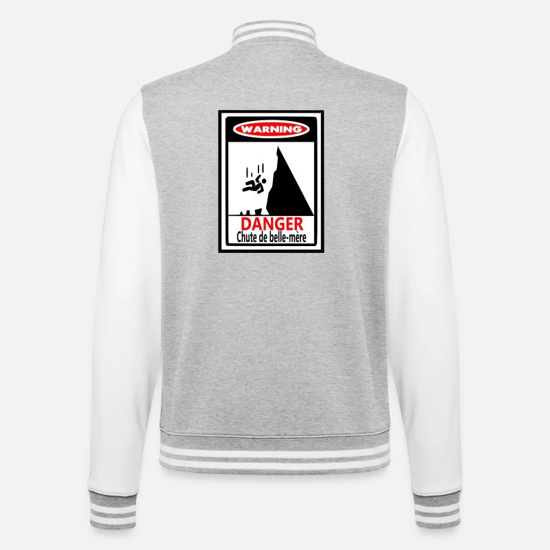 Warnung: Der Sturz der Schwiegermutter - College-Sweatjacke - Grau meliert/Weiß