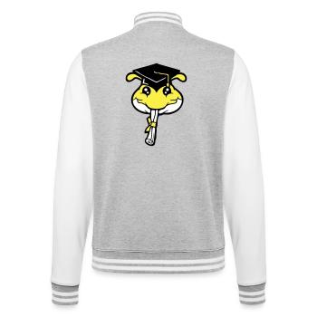 Raupe Schulabschluss Abitur bestanden College Wurm - College-Sweatjacke - Grau meliert/Weiß - Hinten - Marisol (170cm)