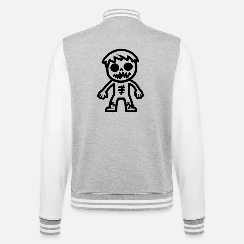 zombie_comic - Veste Teddy - gris chiné / blanc