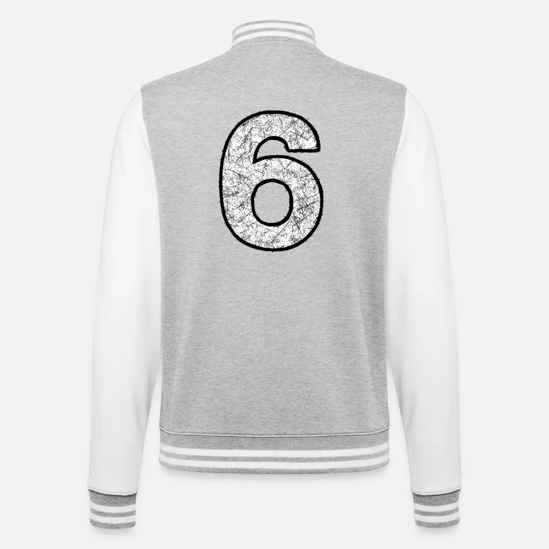 Six chiffres avec texture scratch - Veste Teddy - gris chiné / blanc