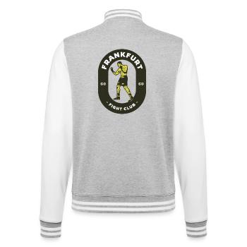 Logo du Fight Club de Francfort - Veste Teddy - gris chiné / blanc - Dos - Marisol (170cm)