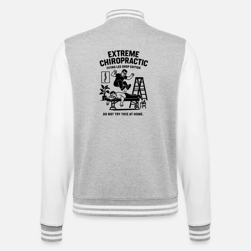 chiropraktiker physio wirbelsäule behandlung - College-Sweatjacke - Grau meliert/Weiß