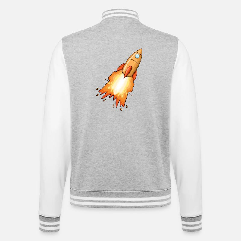 Fusée - Veste Teddy - gris chiné / blanc