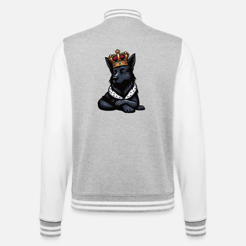 Black German Shepherd German Shepherd Owner - College Sweat Jacket - heather grey/white