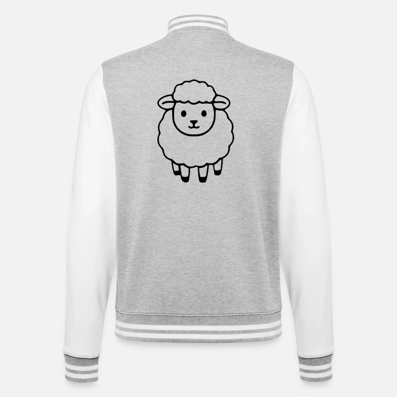 Schaf Schäfchen Lamm - College-Sweatjacke - Grau meliert/Weiß