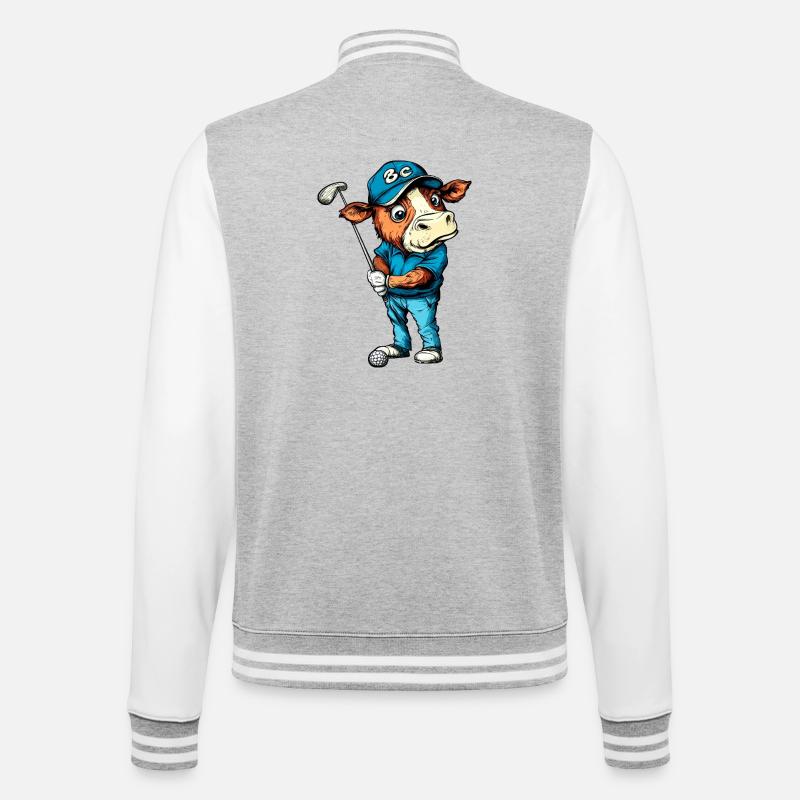 Kuh Golf - College-Sweatjacke - Grau meliert/Weiß