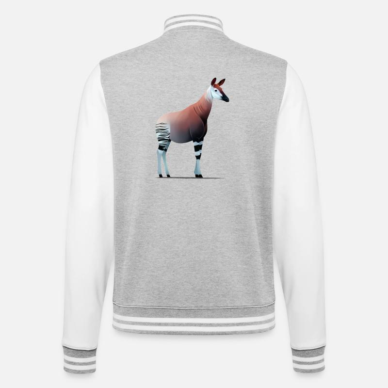 Okapi - College Sweat Jacket - heather grey/white