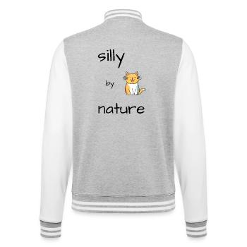 Silly Cat - College Sweat Jacket - heather grey/white - Back - Marisol (170cm)