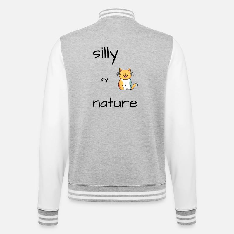 Chat Idiot - Veste Teddy - gris chiné / blanc