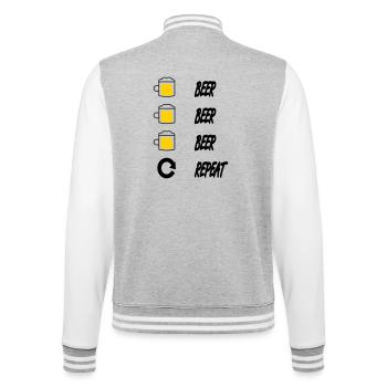 beer beer beer repeat - College Sweat Jacket - heather grey/white - Back - Marisol (170cm)