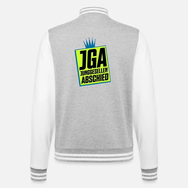 Junggesellenabschied JGA Neon Design - College-Sweatjacke - Grau meliert/Weiß